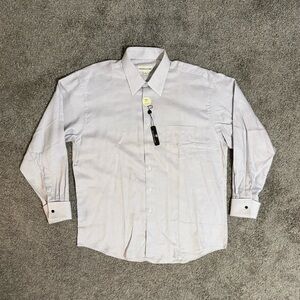 Pronto Uomo 80s 2-Ply Cotton Button Front Shirt Mens 17 34/35 XL Long Sleeve NWT